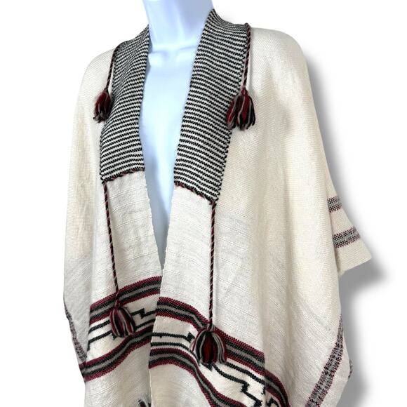 Ulla Johnson Sweater Womens O/S Sacha Ethic Tribal Print Baby Alpaca Wrap Kimono - Picture 5 of 11